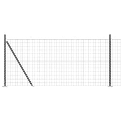 vidaXL Euro Fence with Concrete Base 10 x 1 m PVC-Coated Steel Grey 2