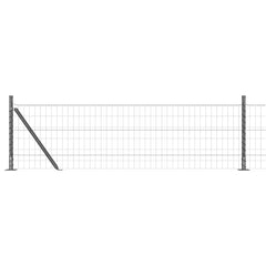 vidaXL Euro Fence with Concrete Base 10 x 0.4 m PVC-Coated Steel Grey 2