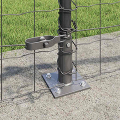 vidaXL Euro Fence with Concrete Base 10 x 0.4 m PVC-Coated Steel Grey 4