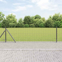 vidaXL Euro Fence with Concrete Base 10 x 0.4 m PVC-Coated Steel Grey 1
