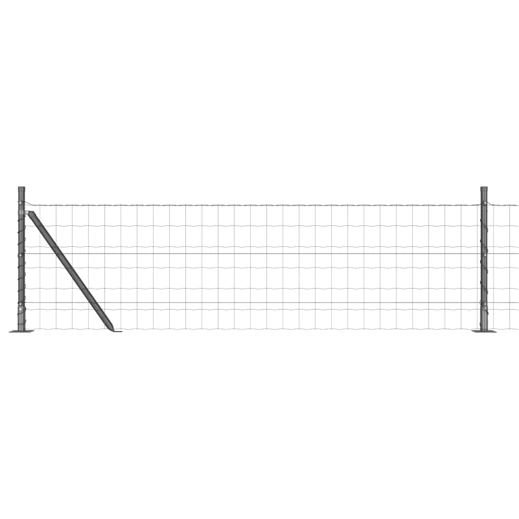 vidaXL Euro Fence with Concrete Base 10 x 0.4 m PVC-Coated Steel Grey 2