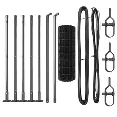 vidaXL Euro Fence with Concrete Base 10 x 0.4 m PVC-Coated Steel Grey 6