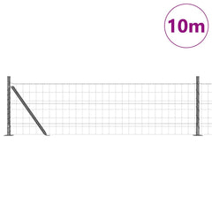 vidaXL Euro Fence with Concrete Base 10 x 0.4 m PVC-Coated Steel Grey 3