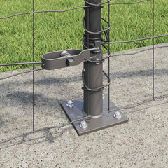 Euro Fence with Concrete Base 10 x 1 m PVC-Coated Steel Concrete Base Fix Grey mesh Size 100 x 100 mm mesh 1 m