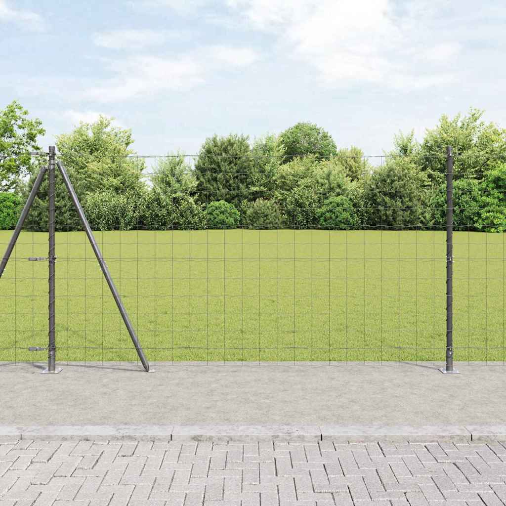 Euro Fence with Concrete Base 10 x 1 m PVC-Coated Steel Concrete Base Fix Grey mesh Size 100 x 100 mm mesh 1.2 m