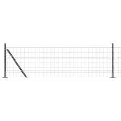 vidaXL Euro Fence with Concrete Base 25 x 0.4 m PVC-Coated Steel Grey 2