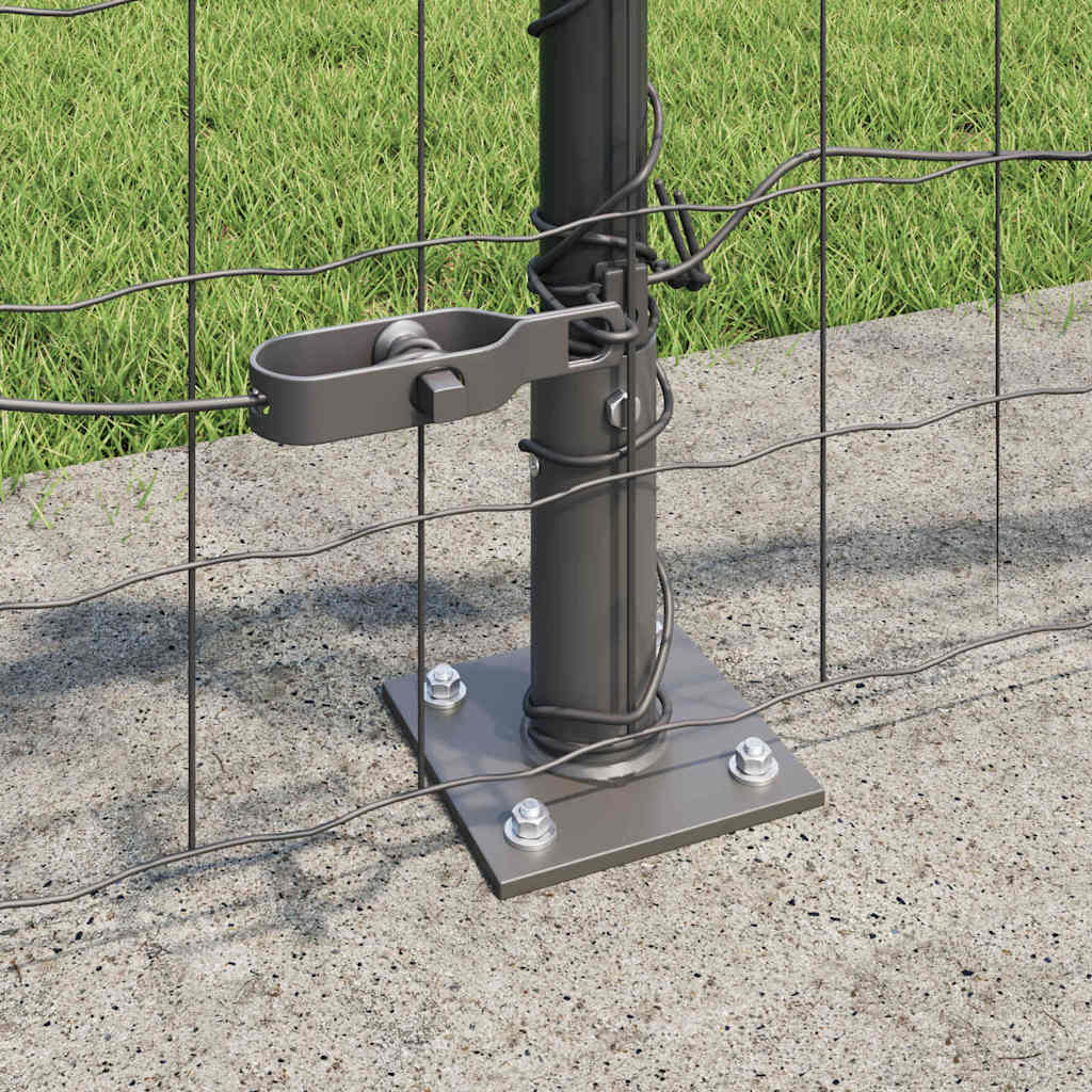 vidaXL Euro Fence with Concrete Base 10 x 0.4 m PVC-Coated Steel Grey 4