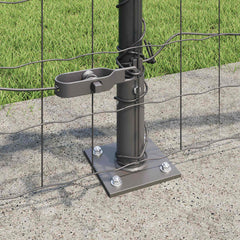 vidaXL Euro Fence with Concrete Base 10 x 0.4 m PVC-Coated Steel Grey 4