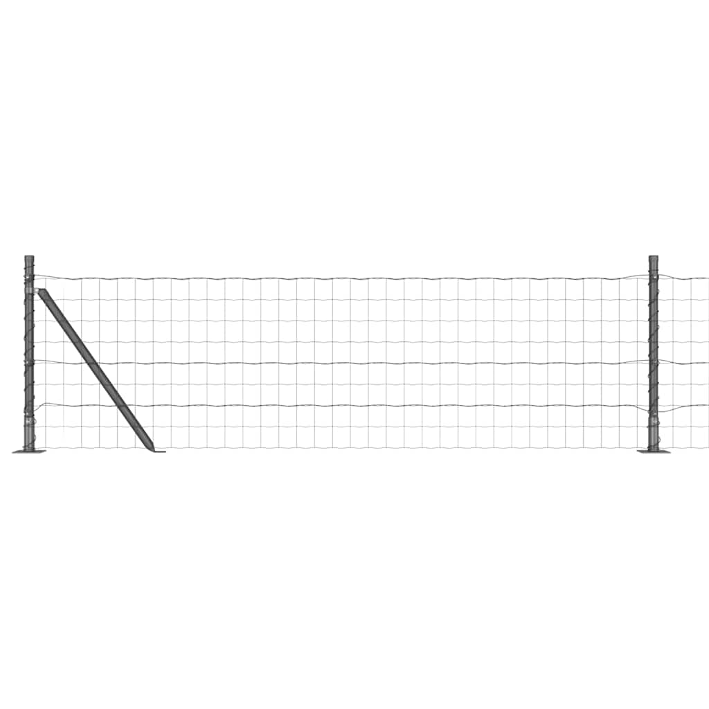 vidaXL Euro Fence with Concrete Base 10 x 0.4 m PVC-Coated Steel Grey 2