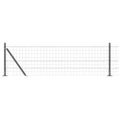 vidaXL Euro Fence with Concrete Base 10 x 0.4 m PVC-Coated Steel Grey 2