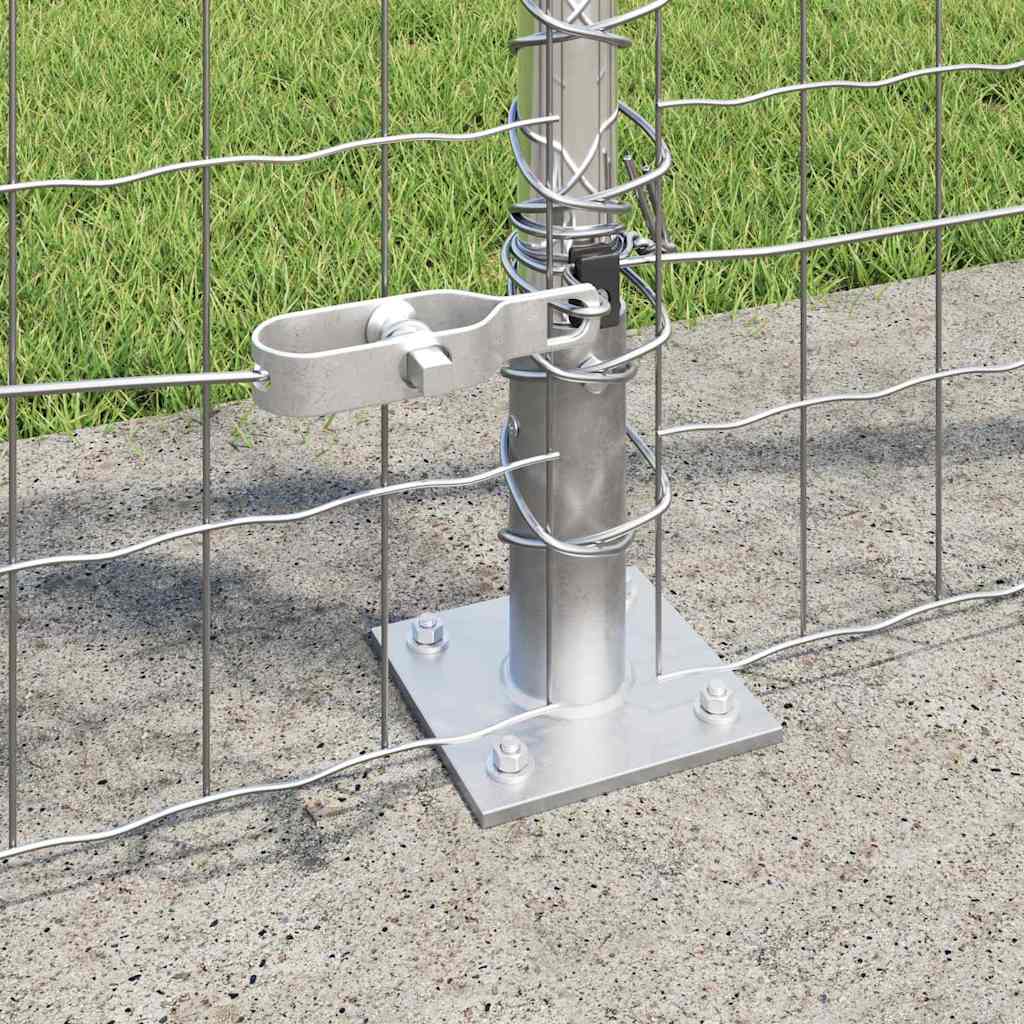 vidaXL Outdoor Euro Fence with Concrete Base 10 x 1 m Galvanised Steel 4
