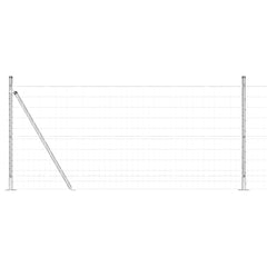 vidaXL Outdoor Euro Fence with Concrete Base 10 x 1 m Galvanised Steel 2