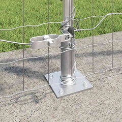 vidaXL Outdoor Euro Fence with Concrete Base 10 x 1 m Galvanised Steel 4