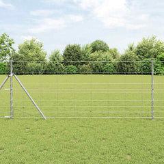 vidaXL Ground Fix Welded Wire Fence 25 x 1 m Galvanised Steel Silver 1
