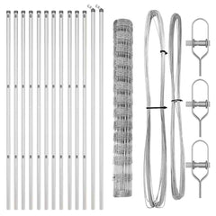 Welded Wire Fence 25 x 1.4 m Galvanised Steel Silver Ground Fix 15 cm (14 wires)