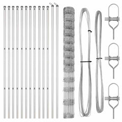 Welded Wire Fence 25 x 1.5 m Galvanised Steel Silver Ground Fix 30 cm (13 wires)