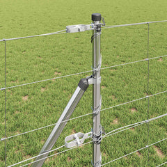Welded Wire Fence 50 x 0.8 m Galvanised Steel Silver Ground Fix 30 cm (8 wires)