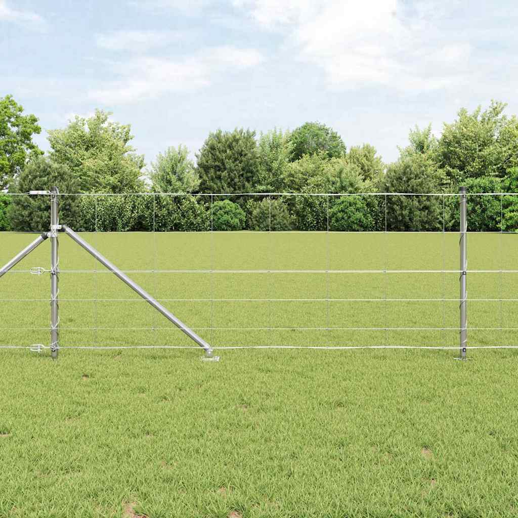 Welded Wire Fence with Spikes 25 x 0.8 m Galvanised Steel Mesh Spike Anchor Fix 30 cm (6 wires)