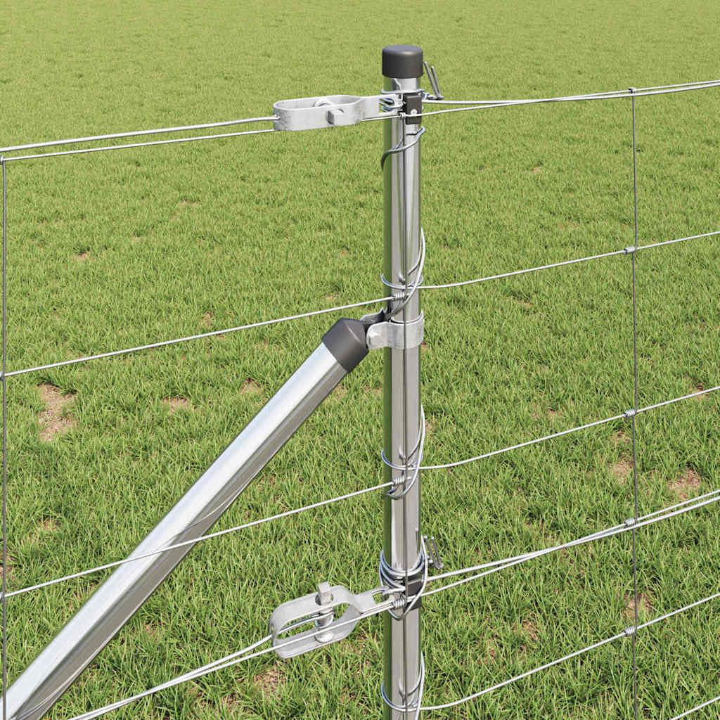 Welded Wire Fence with Spikes 25 x 0.8 m Galvanised Steel Mesh Spike Anchor Fix 30 cm (8 wires)