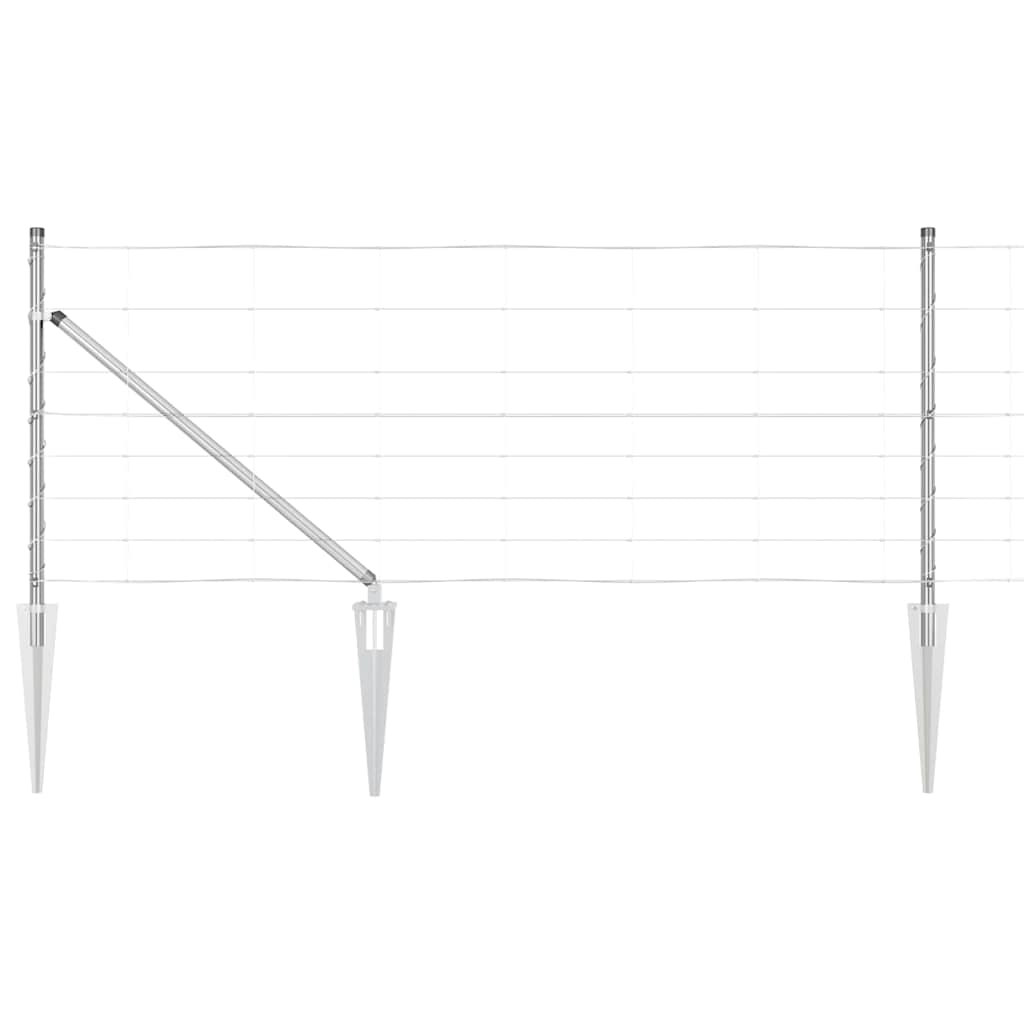 Welded Wire Fence with Spikes 25 x 0.8 m Galvanised Steel Mesh Spike Anchor Fix 30 cm (8 wires)