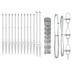 Welded Wire Fence with Spikes 25 x 0.8 m Galvanised Steel Mesh Spike Anchor Fix 30 cm (8 wires)