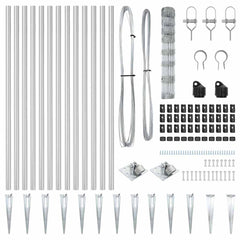 Welded Wire Fence with Spikes 25 x 1 m Galvanised Steel Silver Spike Anchor Fix 30 cm (8 wires)