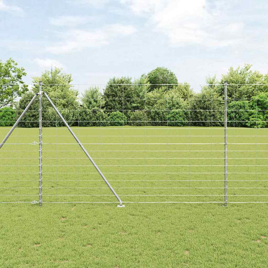 Welded Wire Fence with Spikes 25 x 1.6 m Galvanised Steel Mesh Spike Anchor Fix 30 cm (15 wires)