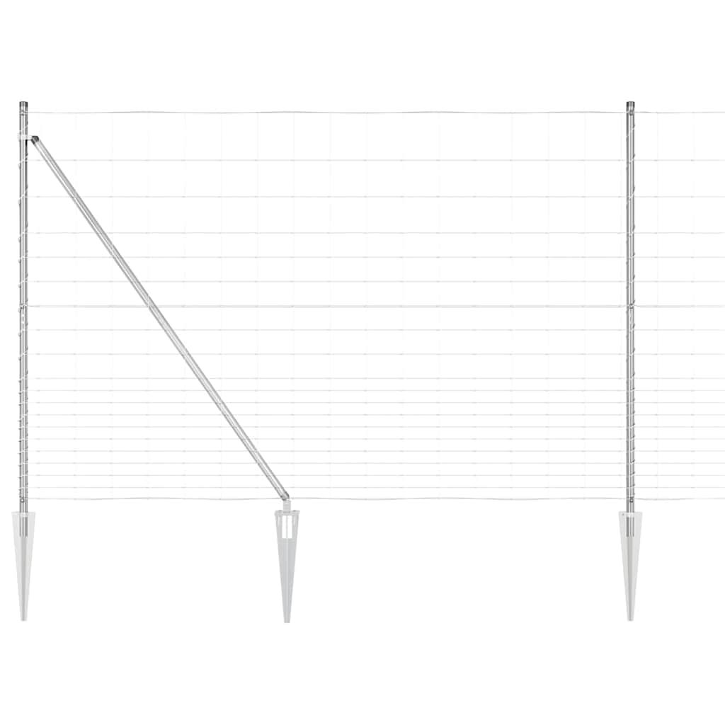 Welded Wire Fence with Spikes 25 x 1.6 m Galvanised Steel Mesh Spike Anchor Fix 15 cm (20 wires)