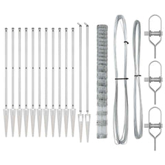 Welded Wire Fence with Spikes 25 x 1.6 m Galvanised Steel Mesh Spike Anchor Fix 15 cm (20 wires)