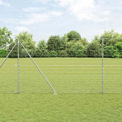 Welded Wire Fence with Spikes 25 x 1.6 m Galvanised Steel Mesh Spike Anchor Fix 30 cm (20 wires)