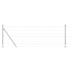 Welded Wire Fence with Concrete Base 25 x 0.8 m Silver Mesh Concrete Base Fix 30 cm (8 wires)