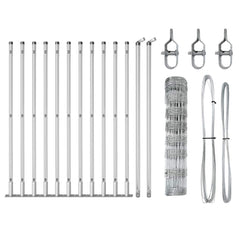 Welded Wire Fence with Concrete Base 25 x 0.8 m Silver Mesh Concrete Base Fix 30 cm (8 wires)