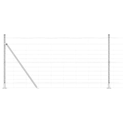 Welded Wire Fence with Concrete Base 25 x 1.2 m Silver Mesh Concrete Base Fix 30 cm (12 wires)