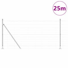 Welded Wire Fence with Concrete Base 25 x 1.2 m Silver Mesh Concrete Base Fix 30 cm (12 wires)