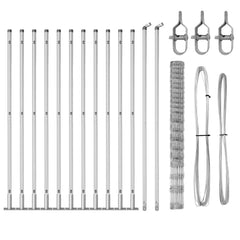 Welded Wire Fence with Concrete Base 25 x 1.6 m Silver Mesh Concrete Base Fix 15 cm (20 wires)