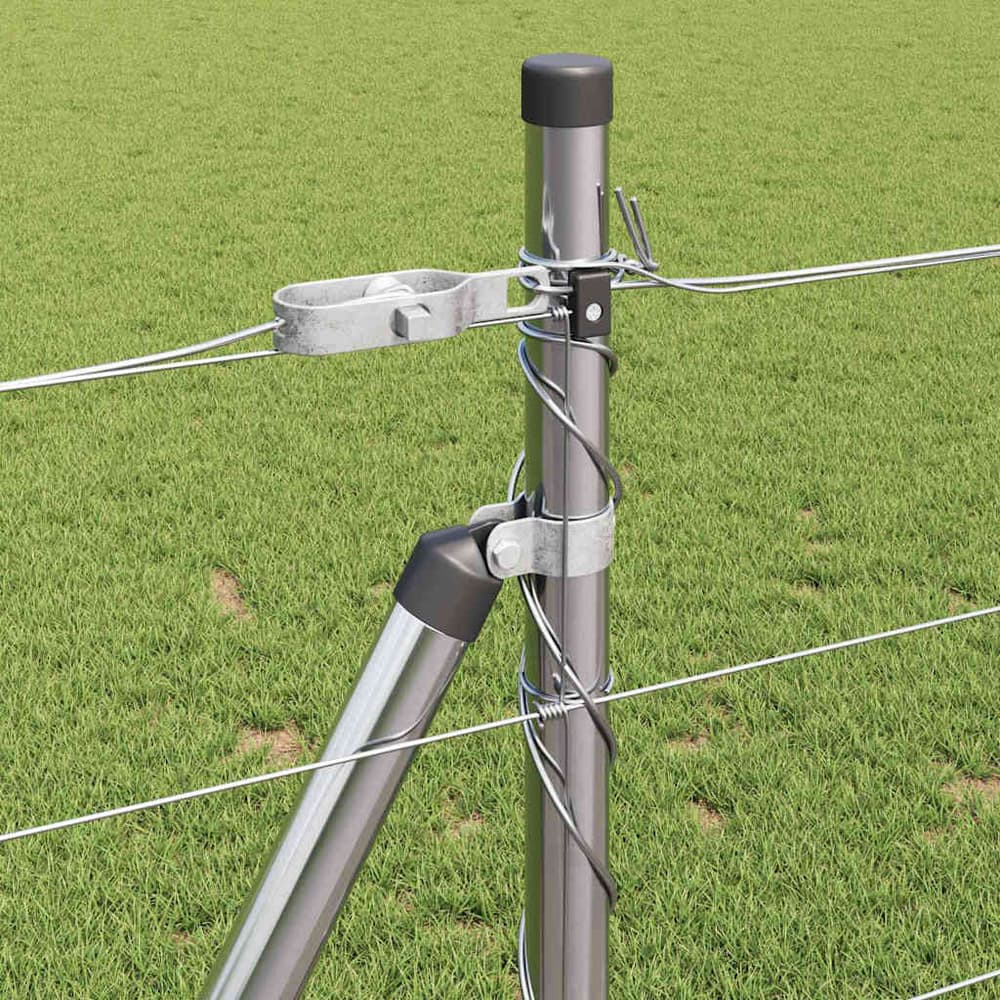 Welded Wire Fence with Concrete Base 50 x 1 m Galvanised Steel Concrete Base Fix 30 cm (10 wires)