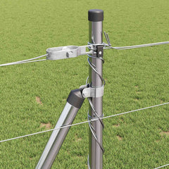 Welded Wire Fence with Concrete Base 50 x 1 m Galvanised Steel Concrete Base Fix 30 cm (10 wires)