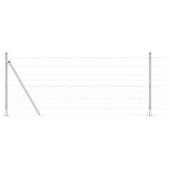 Welded Wire Fence with Concrete Base 50 x 1 m Galvanised Steel Concrete Base Fix 30 cm (10 wires)