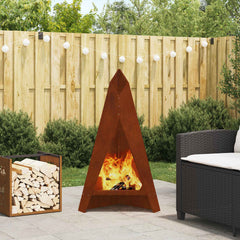 vidaXL Fire Bowl Rusty 58 x 40 x 100 cm Weathering Steel 1