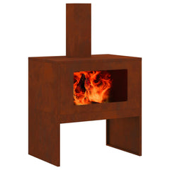 vidaXL Fire Pit Rusty 60 x 40 x 96 cm Weathering Steel 3