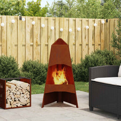 vidaXL Fire Bowl Rusty 50 x 50 x 95 cm Weathering Steel 1