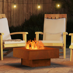 vidaXL Fire Bowl Rusty 60 x 60 x 30 cm Weathering Steel 4