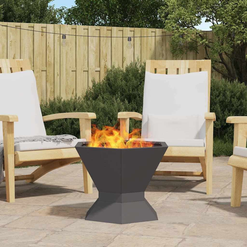 Fire Bowl Rusty 50 x 50 x 40 cm Cold-rolled steel/black