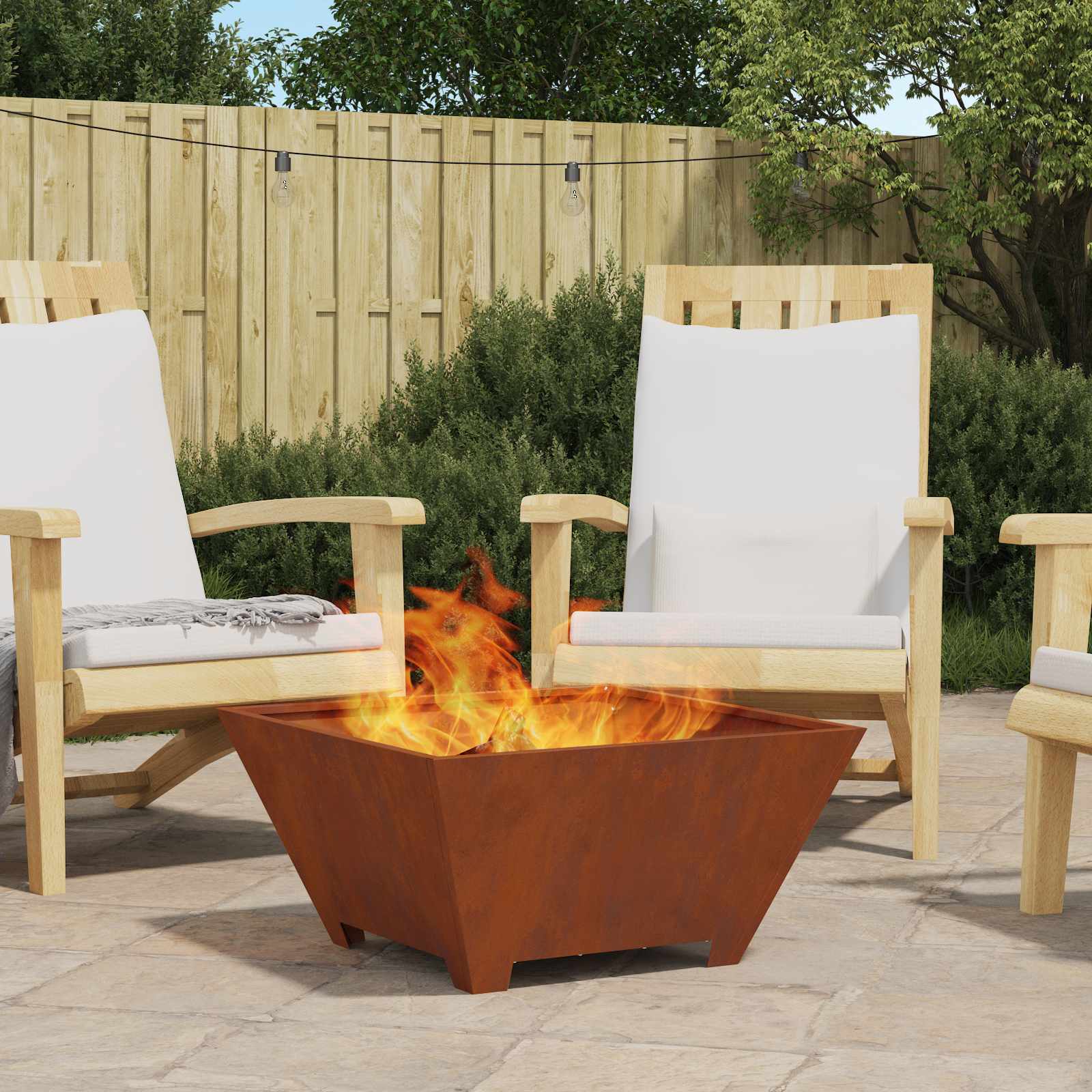 vidaXL Fire Bowl Rusty 60 x 60 x 30 cm 1