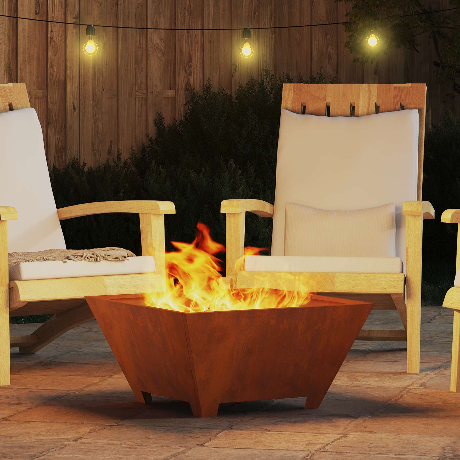 vidaXL Fire Bowl Rusty 60 x 60 x 30 cm 4