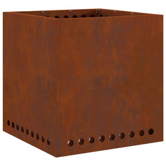 Smokeless Fire Bowl Black 48 x 48 x 50 cm Weathering Steel Weathering steel/brown