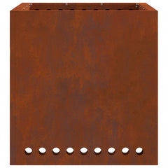 Smokeless Fire Bowl Black 48 x 48 x 50 cm Weathering Steel Weathering steel/brown
