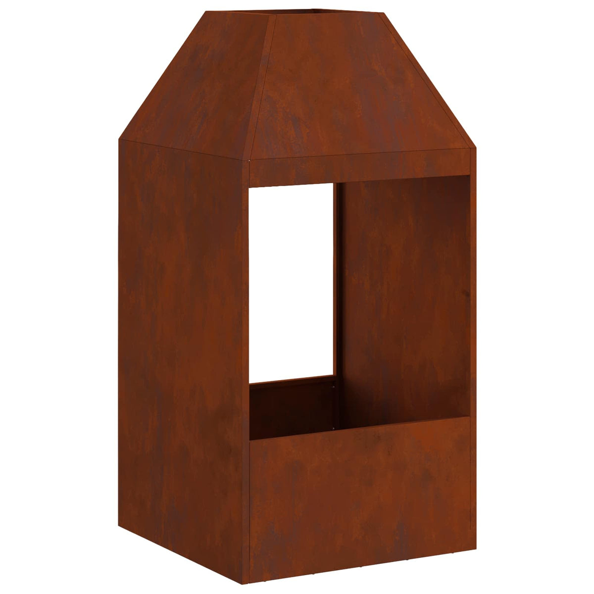 Fire Bowl Black 50 x 50 x 100 cm Weathering Steel Weathering steel/brown without side cut-out pattern