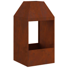 Fire Bowl Black 50 x 50 x 100 cm Weathering Steel Weathering steel/brown without side cut-out pattern
