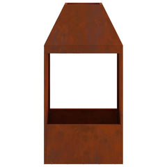 Fire Bowl Black 50 x 50 x 100 cm Weathering Steel Weathering steel/brown without side cut-out pattern